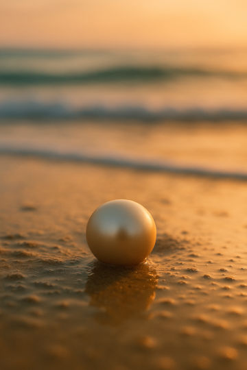 Perle am Strand – Motiv für Hochsensibilität als etwas Kostbares